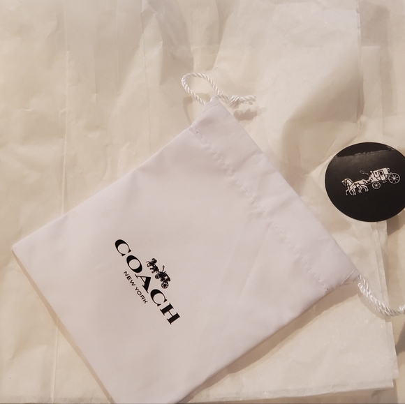 Coach Shopping Black Gift Bag And Box, Small White Dust Bag (Includes Free Gift) - Picture 7 of 8
